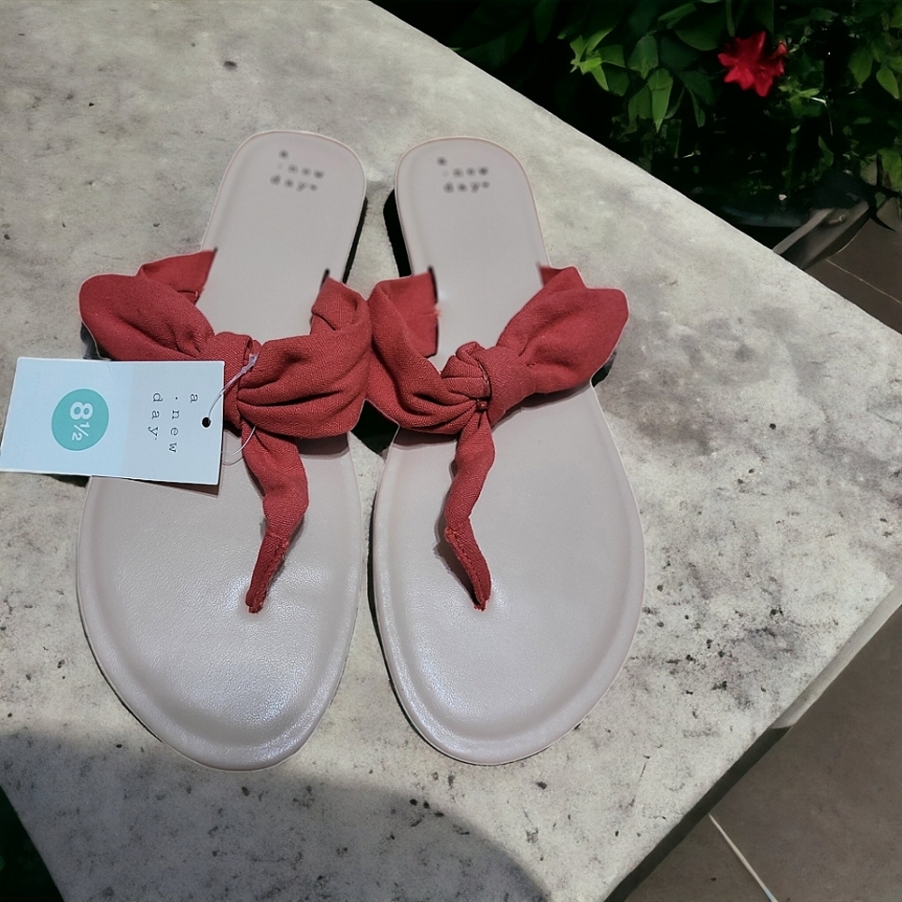 New! A New Day Coral Hannah Sandals